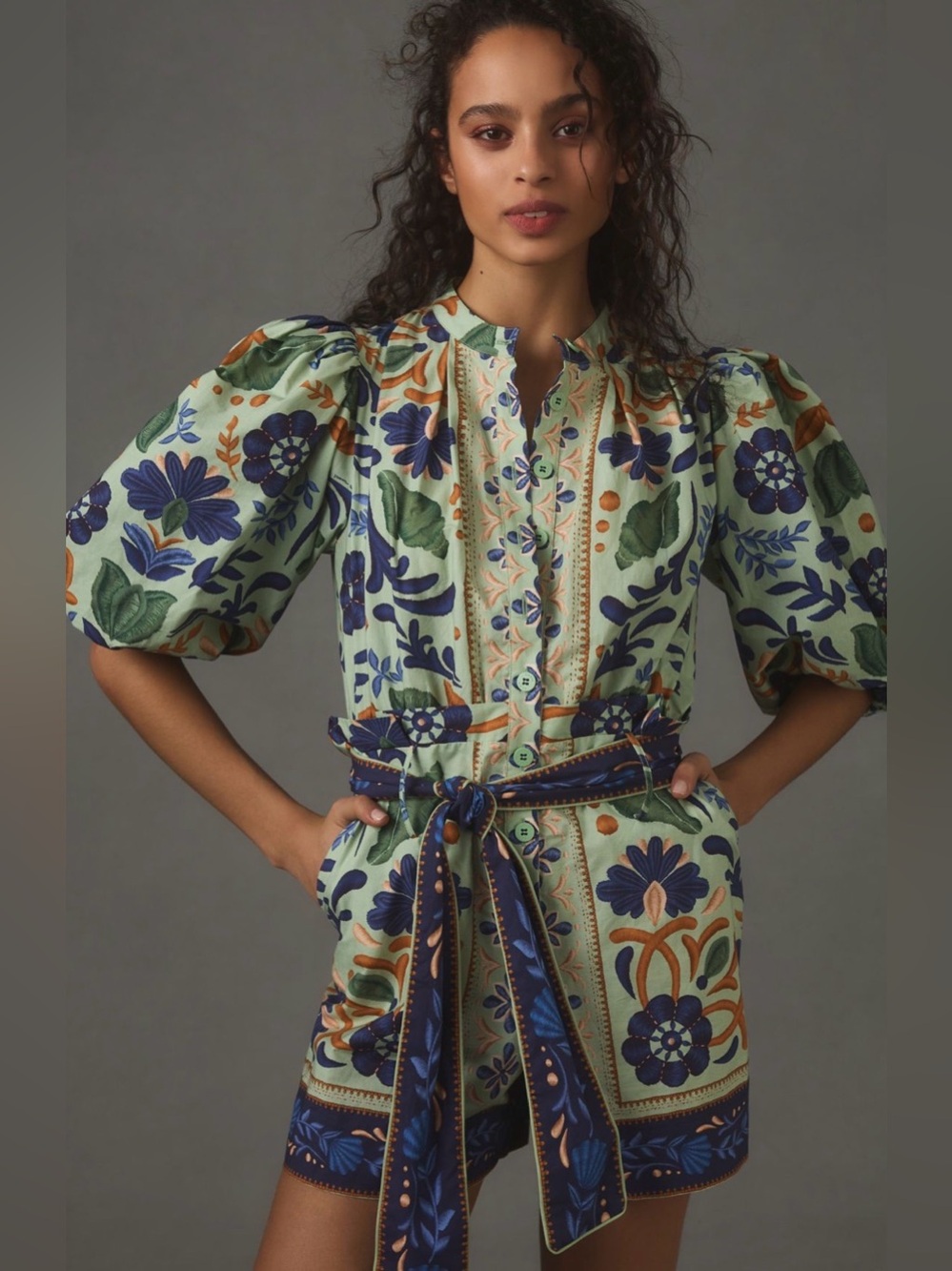 Farm Rio. Ocean Tapestry Romper. Size XS.
